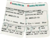 Die Tickets f�r den Zubringer-Flug Las Vegas -Los Angeles